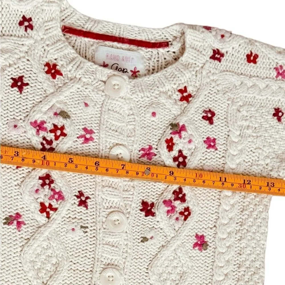 Baby Gap Girls Knit Embroidered Flowers Wool Blend Cardigan Sweater. 5. 5T.